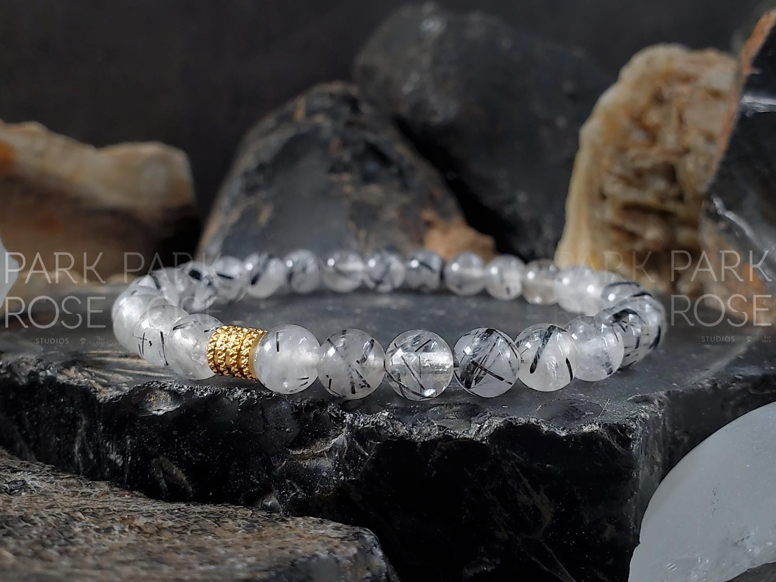 AAAA Madagascar Black Rutilated Quartz Bracelet
