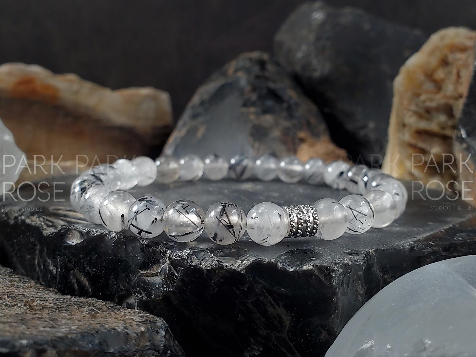 AAAA Madagascar Black Rutilated Quartz Bracelet