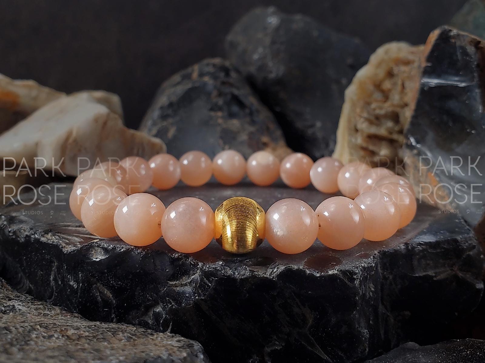 24K Gold Cat Eye Bead Africa Sunstone Bracelet