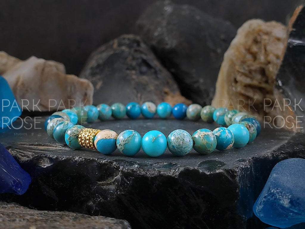 Lake Blue Sea Sediment Jasper Bracelet (6/8/10mm)