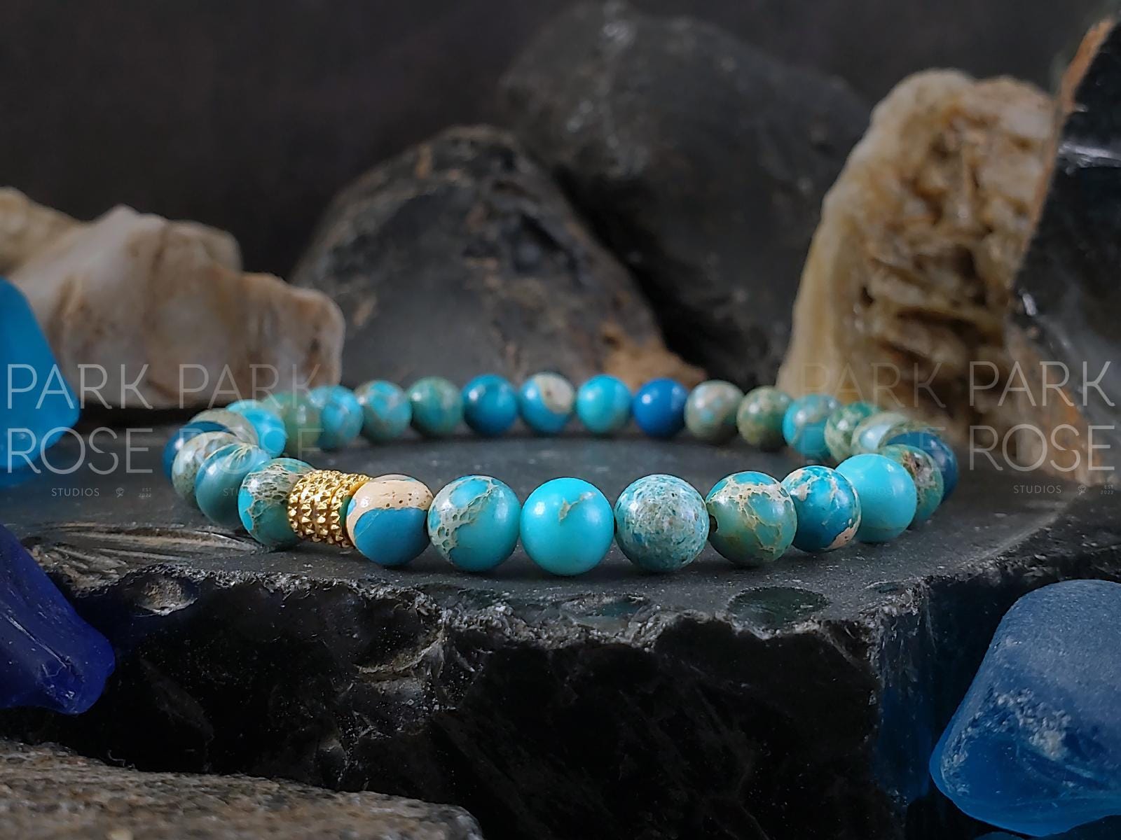 Lake Blue Sea Sediment Jasper Bracelet (6/8/10mm)