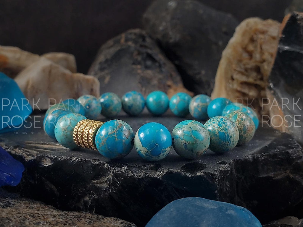 Lake Blue Sea Sediment Jasper Bracelet (6/8/10mm)