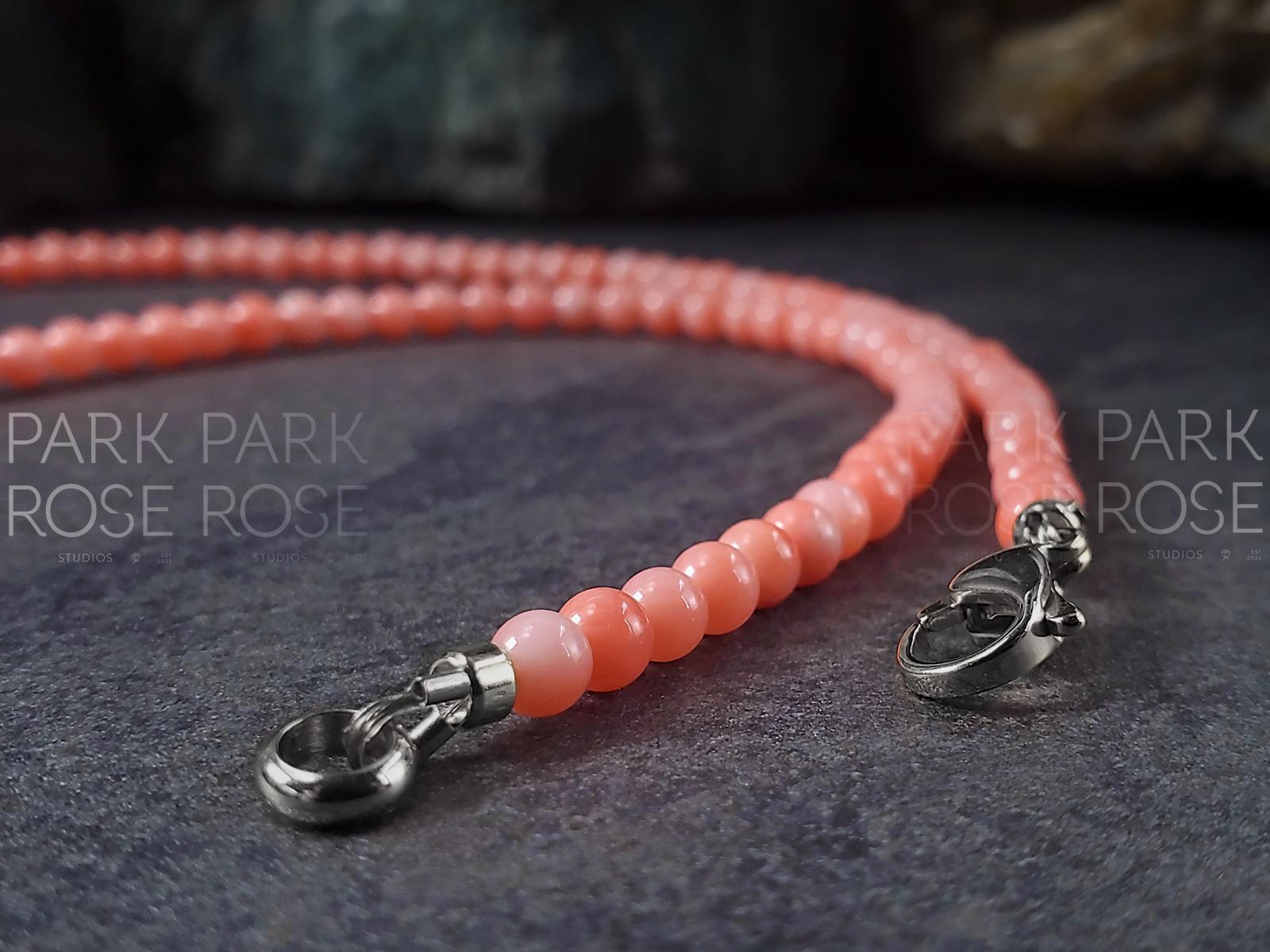 Pink Coral Necklace: 18k Gold Clasp (4mm)