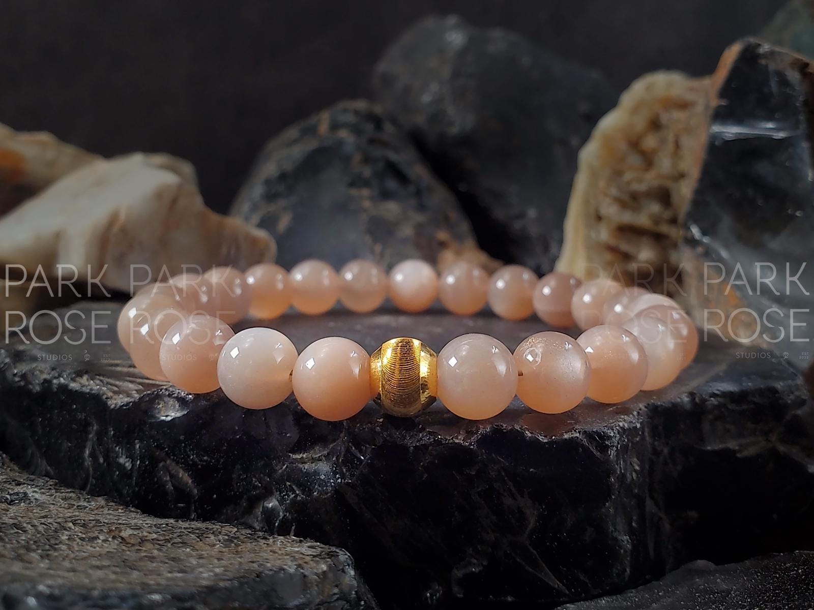 24K Gold Cat Eye Bead Africa Sunstone Bracelet