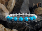 Sleeping Beauty Turquoise & Moonstone Bracelet: Gold Filled, Sterling Silver (6mm)