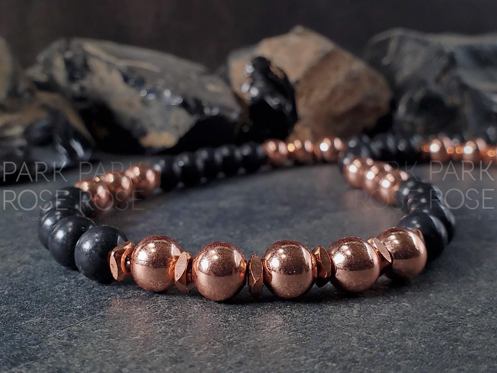 Shungite & Copper Gemstone Necklace (8mm)
