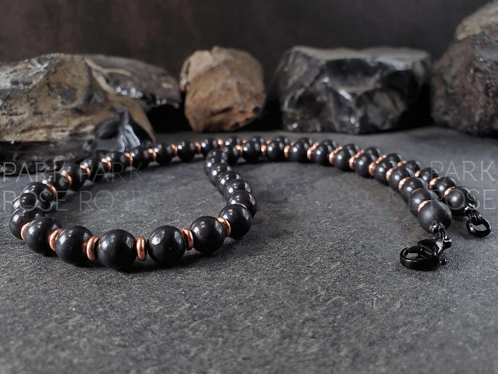 Shungite & Copper Gemstone Necklace (8mm)