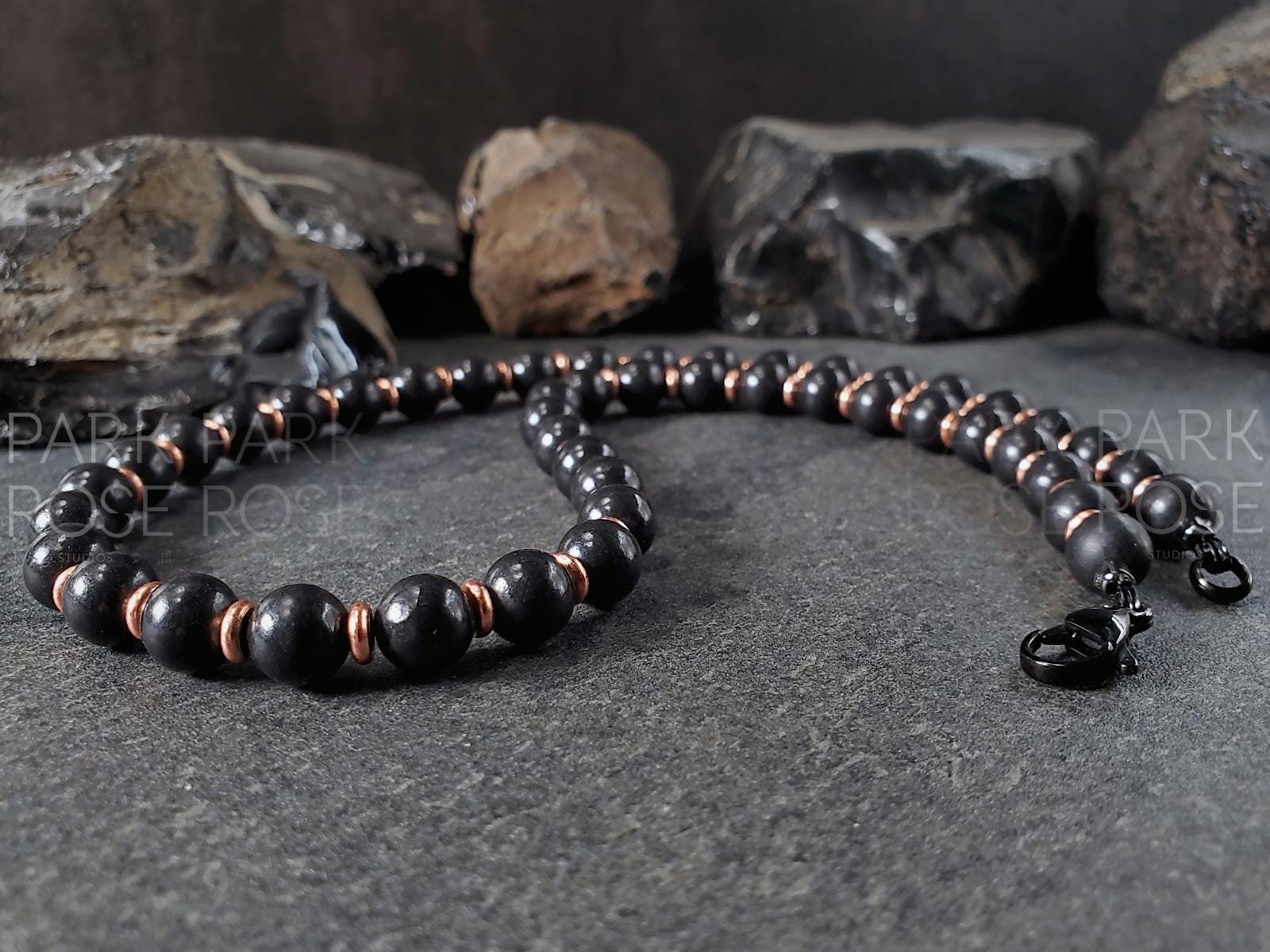 Shungite & Copper Gemstone Necklace (8mm)