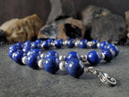 Chunky  Lapis Lazuli Sterling Silver Necklace (10mm)