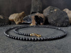 Dainty Faceted Shungite Necklace: Carabiner or Lobster Clasp