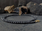 Dainty Faceted Shungite Necklace: Carabiner or Lobster Clasp