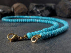 Faceted Turquoise Beaded Necklace: Natural Turquoise Jewelry