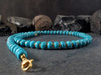 Faceted Turquoise Beaded Necklace: Stainless Steel or 18K Gold Coated Clasp