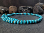 Faceted Turquoise Beaded Necklace: Stainless Steel or 18K Gold Coated Clasp