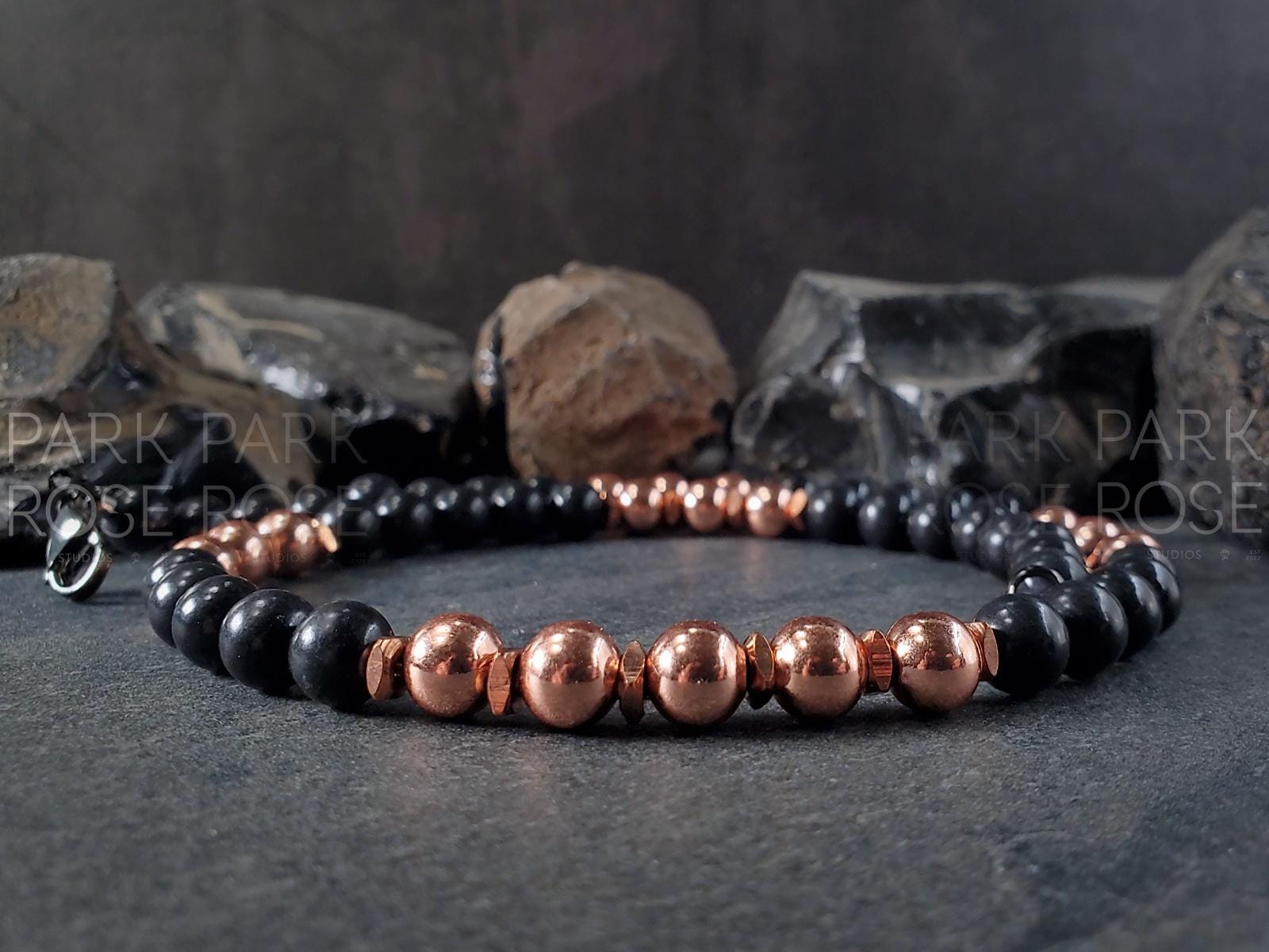 Shungite & Copper Gemstone Necklace (8mm)