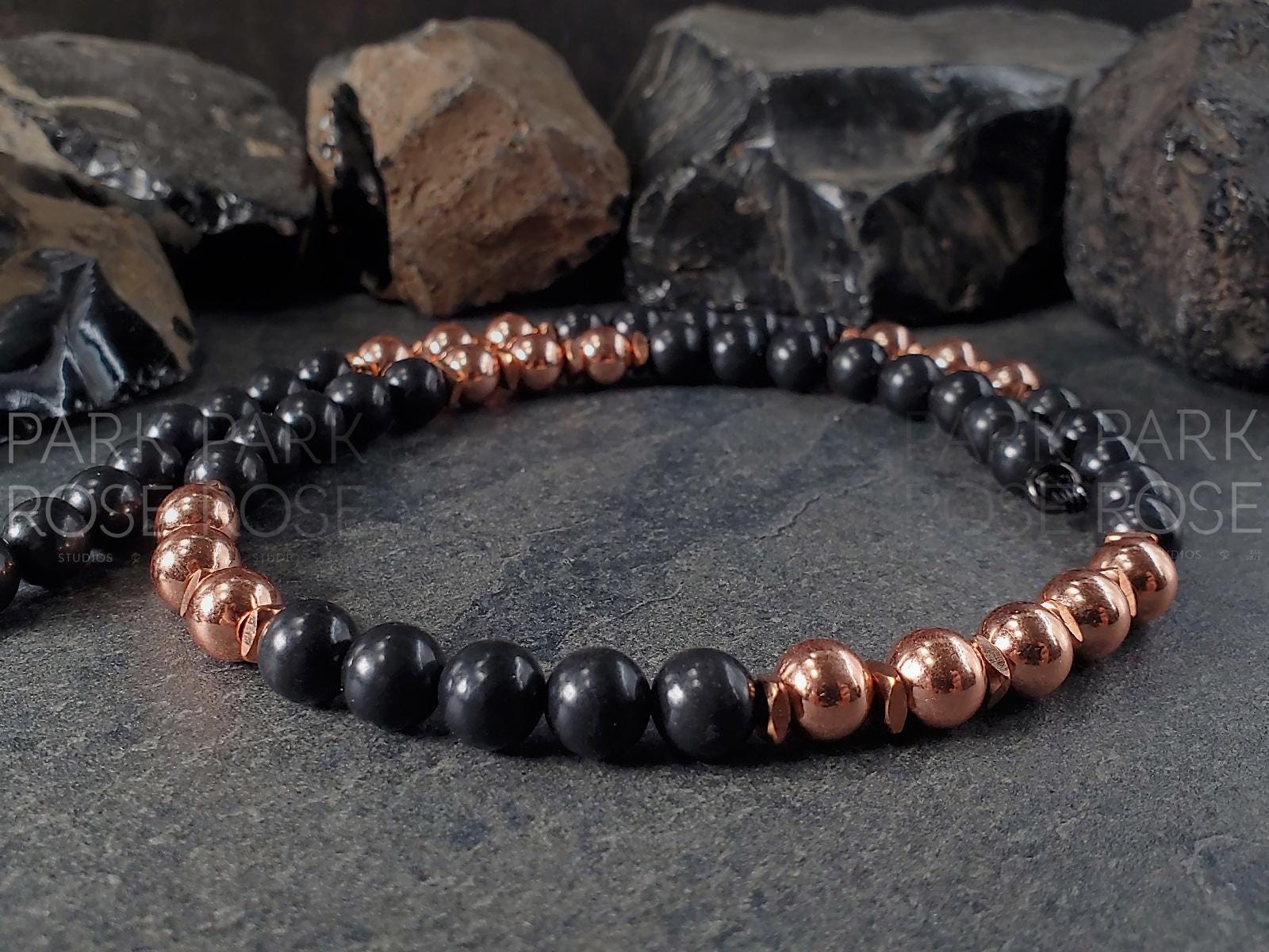 Shungite & Copper Gemstone Necklace (8mm)