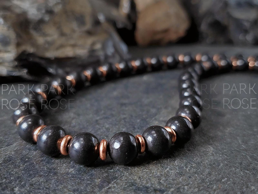 Shungite & Copper Gemstone Necklace (8mm)