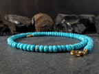 Faceted Turquoise Beaded Necklace: Natural Turquoise Jewelry