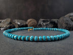 Faceted Turquoise Beaded Necklace: Stainless Steel or 18K Gold Coated Clasp