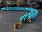 Faceted Turquoise Beaded Necklace: Stainless Steel or 18K Gold Coated Clasp
