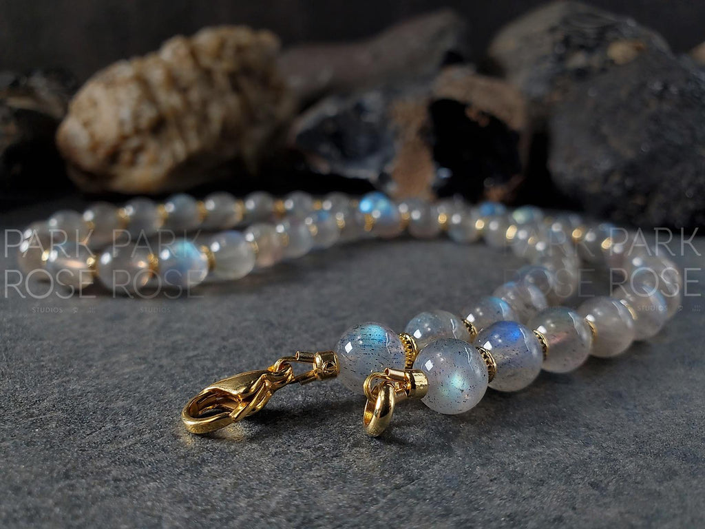 Madagascar Labradorite Necklace: 24K Gold/Silver Accents