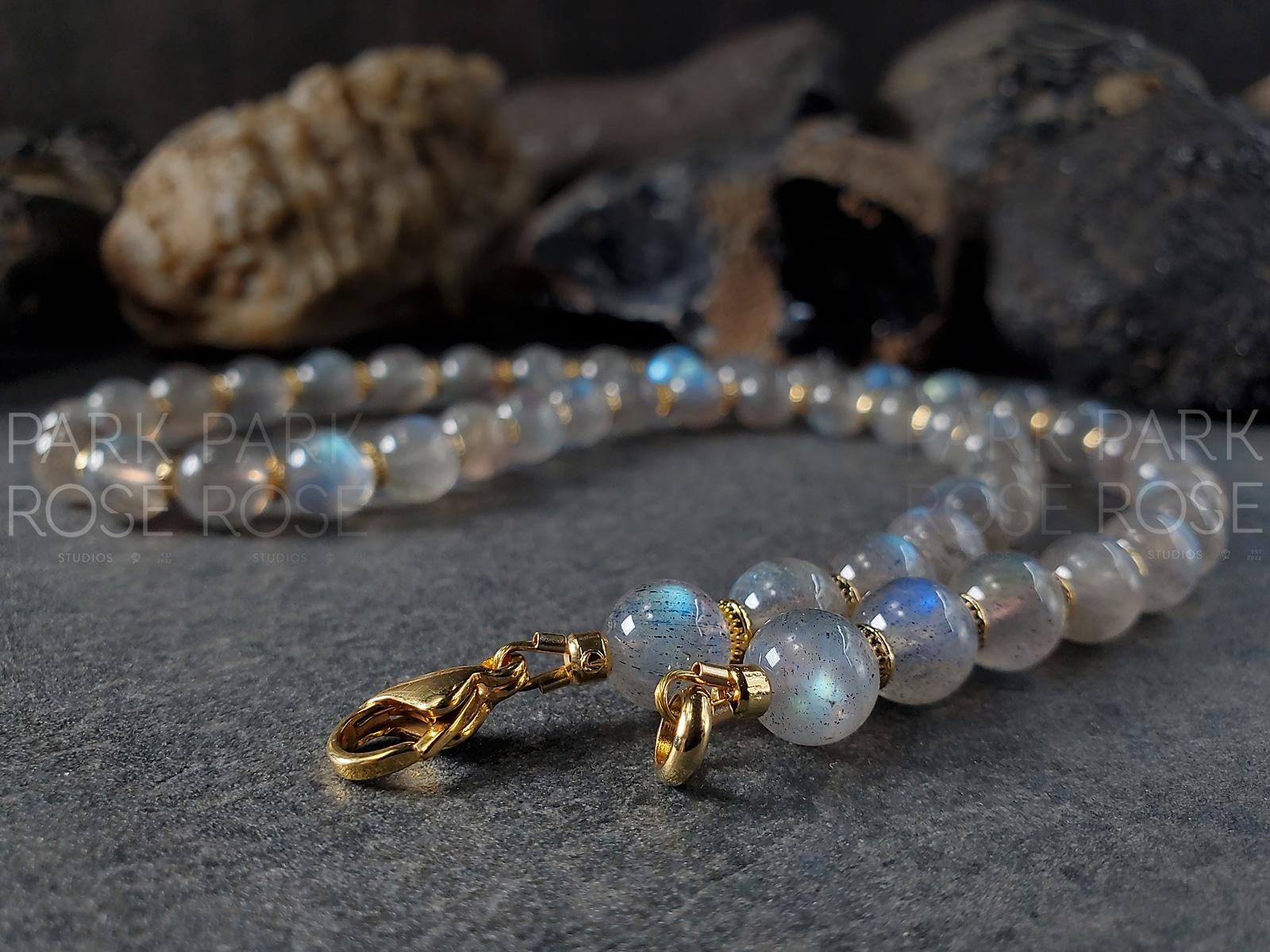 Madagascar Labradorite Necklace: 24K Gold/Silver Accents