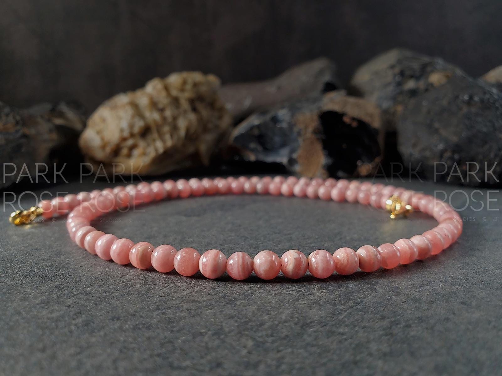 Dainty AAA Argentinian Rhodochrosite Necklace (5mm)