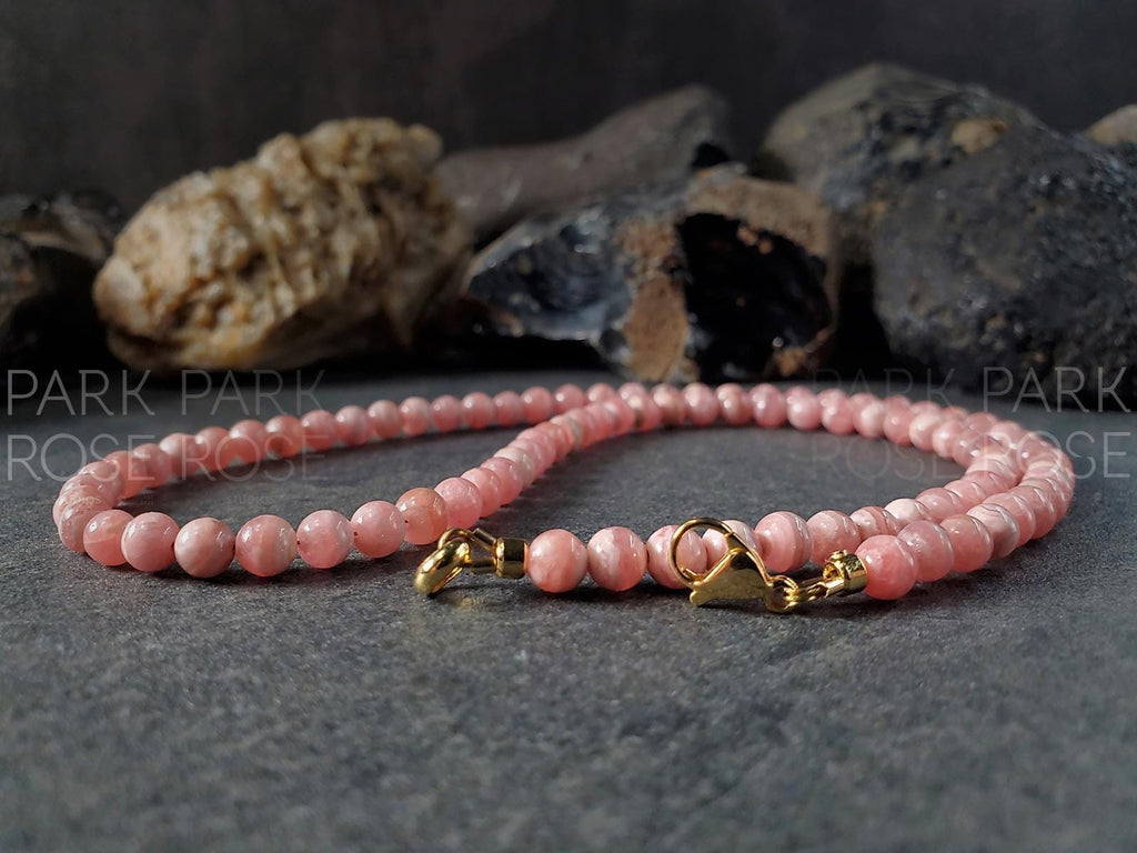 Dainty AAA Argentinian Rhodochrosite Necklace (5mm)