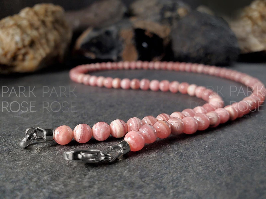 Dainty AAA Argentinian Rhodochrosite Necklace (5mm)