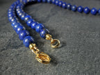 Lapis Lazuli Necklace: 24K Gold Cat Eye Beads (6mm)