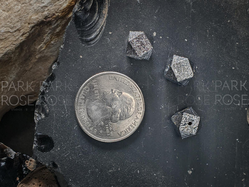 Faceted Gibeon Iron Nickel Meteorite Beads (6/8mm)