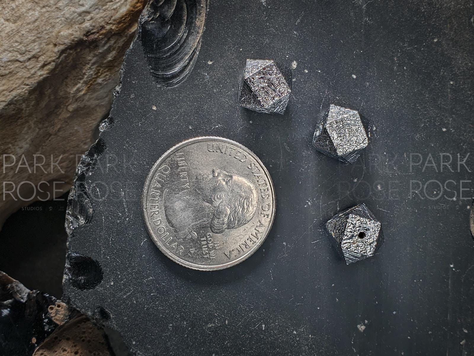 Faceted Gibeon Iron Nickel Meteorite Beads (6/8mm)