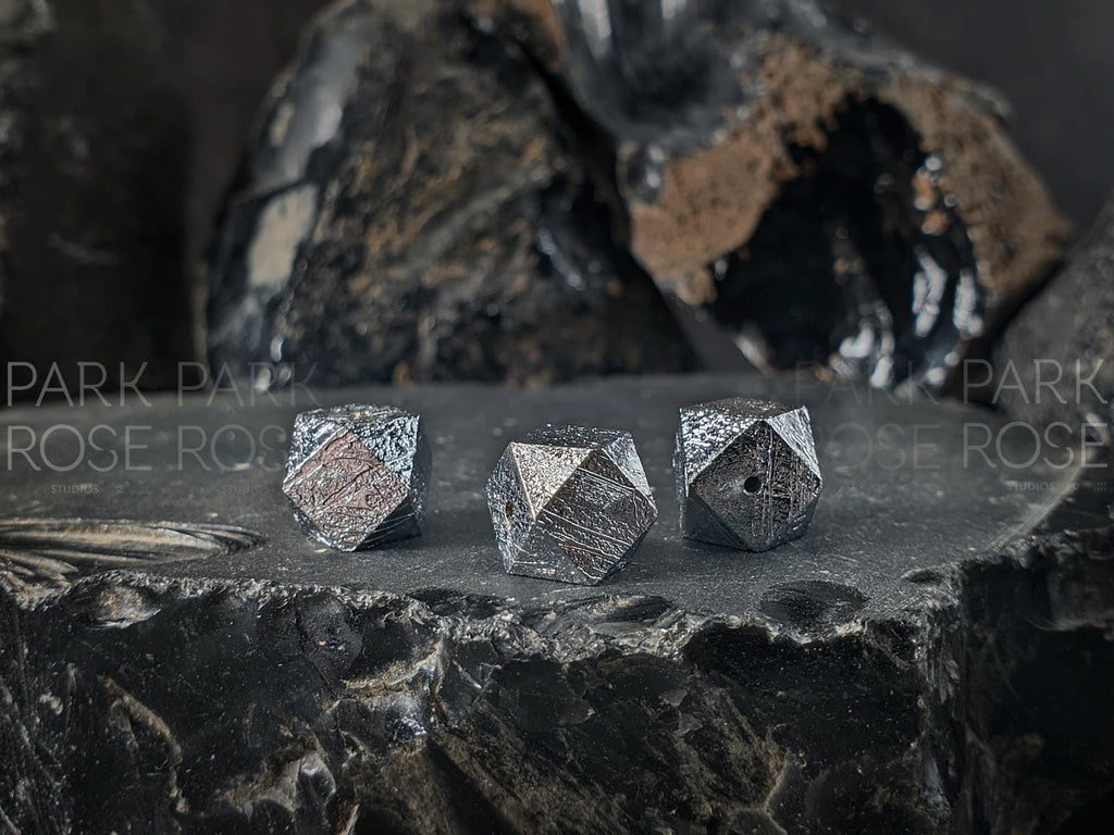 Faceted Gibeon Iron Nickel Meteorite Beads (6/8mm)