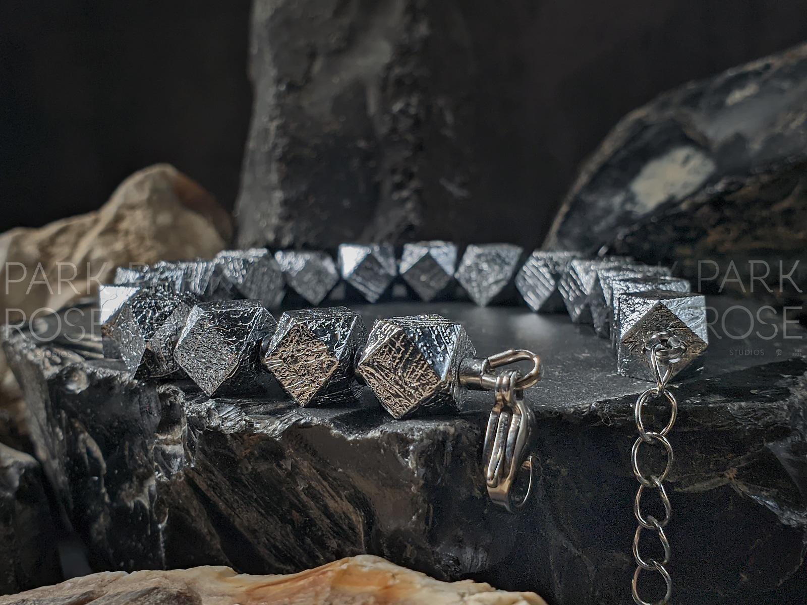 Faceted Gibeon Meteorite Bracelet