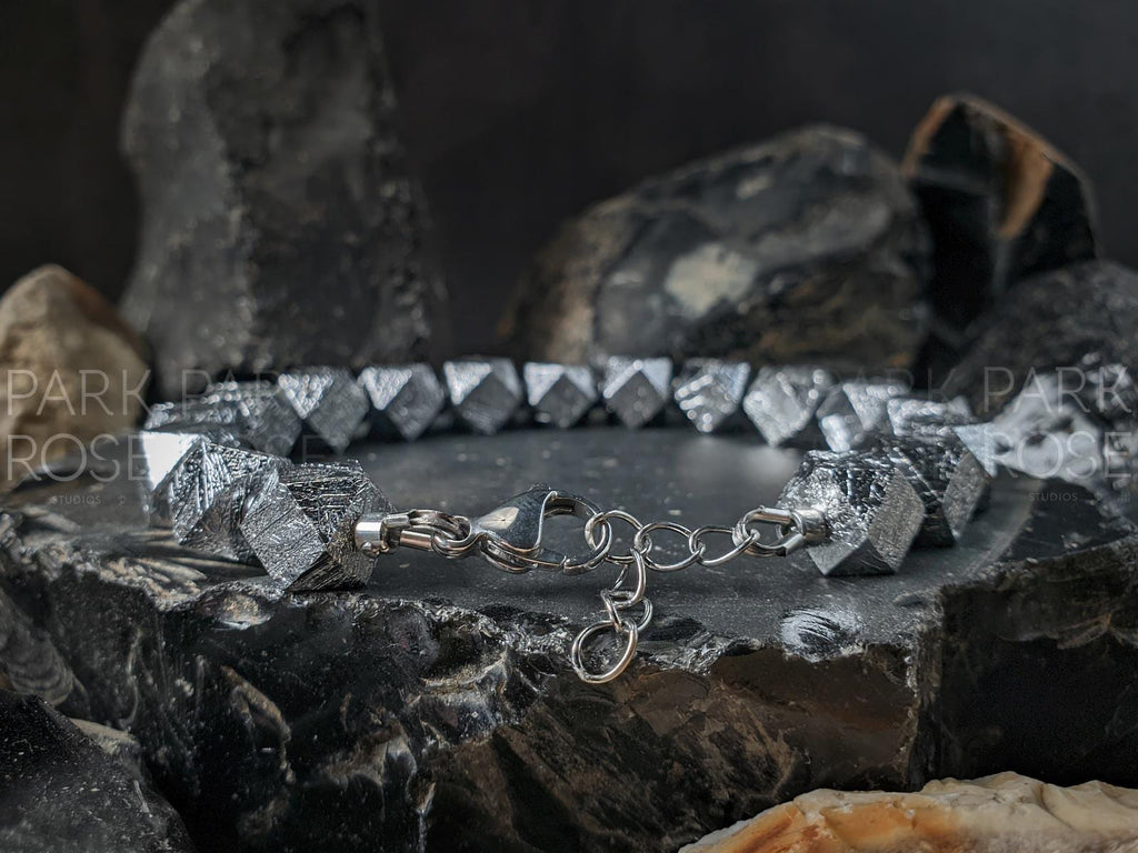 Faceted Gibeon Meteorite Bracelet