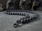 Black Lava Bead Necklace (6/8/10/12/14mm)