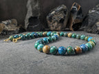 Phoenix Chrysocolla Lapis Lazuli Gemstone Necklace (10mm)