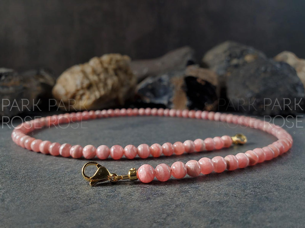 Dainty AAA Argentinian Rhodochrosite Necklace (5mm)