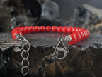 Dainty Red Coral Bracelet: 24K Gold Plated or Stainless Steel Clasp (5mm)