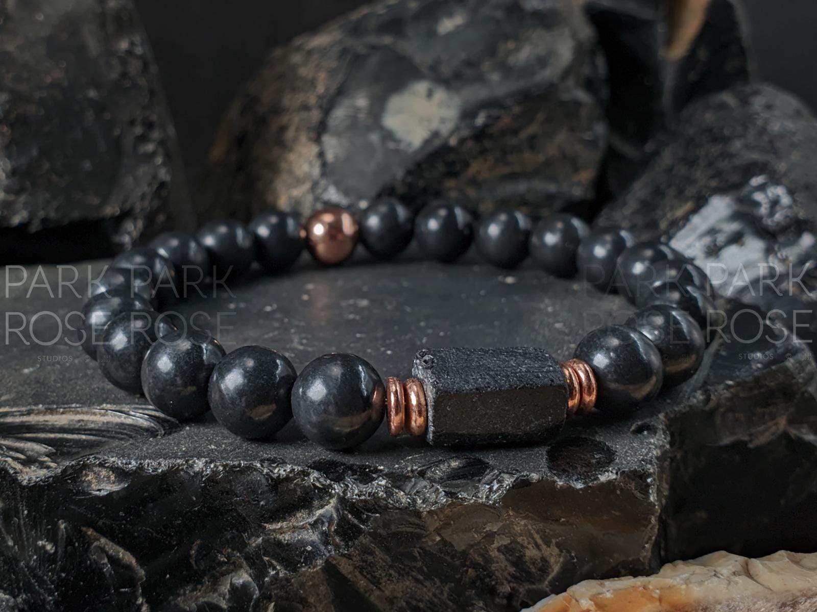 Shungite Copper & Raw Black Tourmaline Bracelet