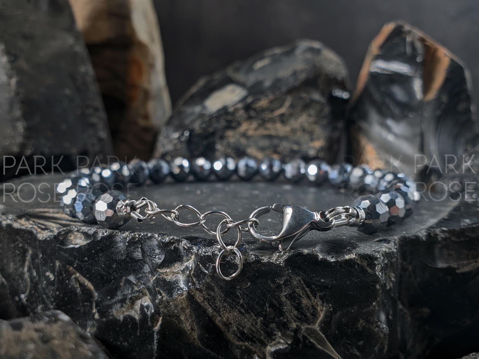 Faceted Terahertz Bracelet (6mm)