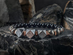 Certified Gibeon Meteorite, Titanium & Copper Gemstone Bracelet (8mm)