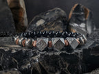 Certified Gibeon Meteorite, Titanium & Copper Gemstone Bracelet (8mm)