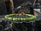 Dainty Faceted Nephrite Green Jade Bracelet
