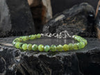 Dainty Faceted Nephrite Green Jade Bracelet
