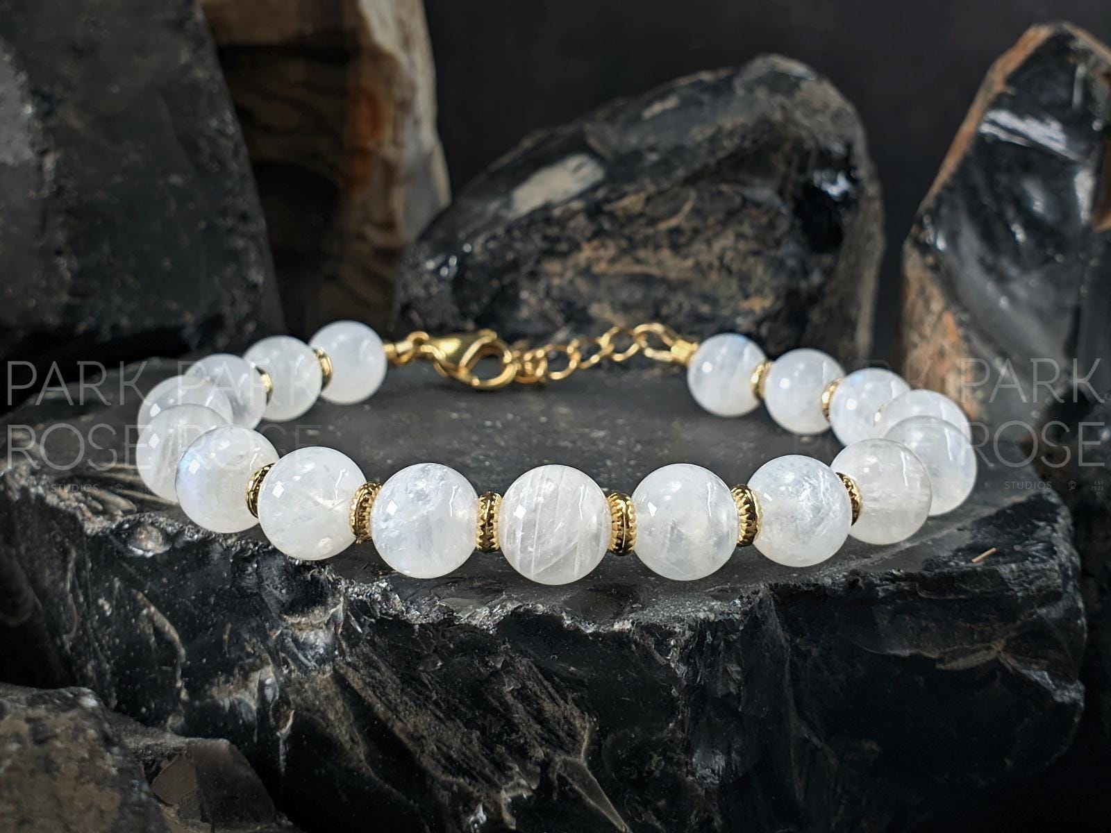 High Grade Untreated AAAA Rainbow Moonstone Bracelet