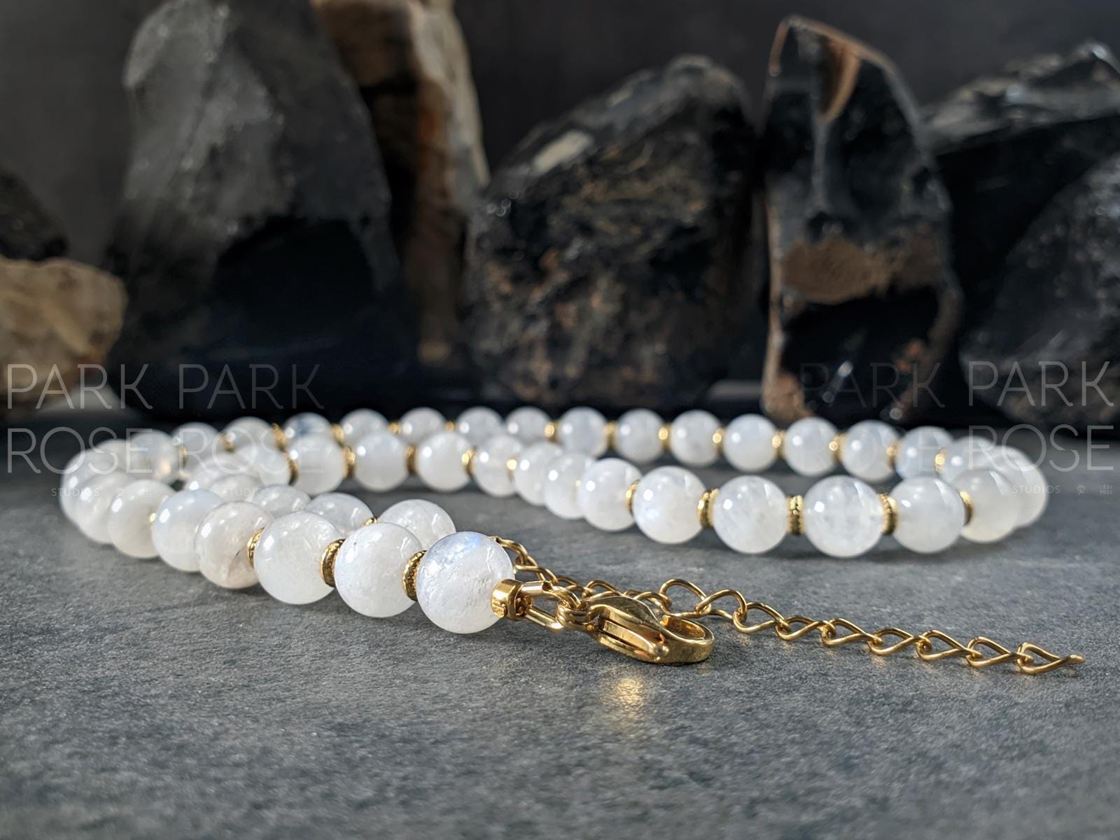High Grade AAAA Untreated Natural Rainbow Moonstone Necklace