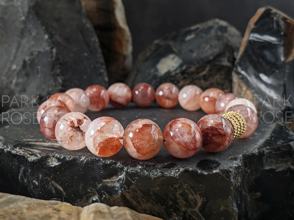 Red Flower Quartz Bracelet (8/10mm)