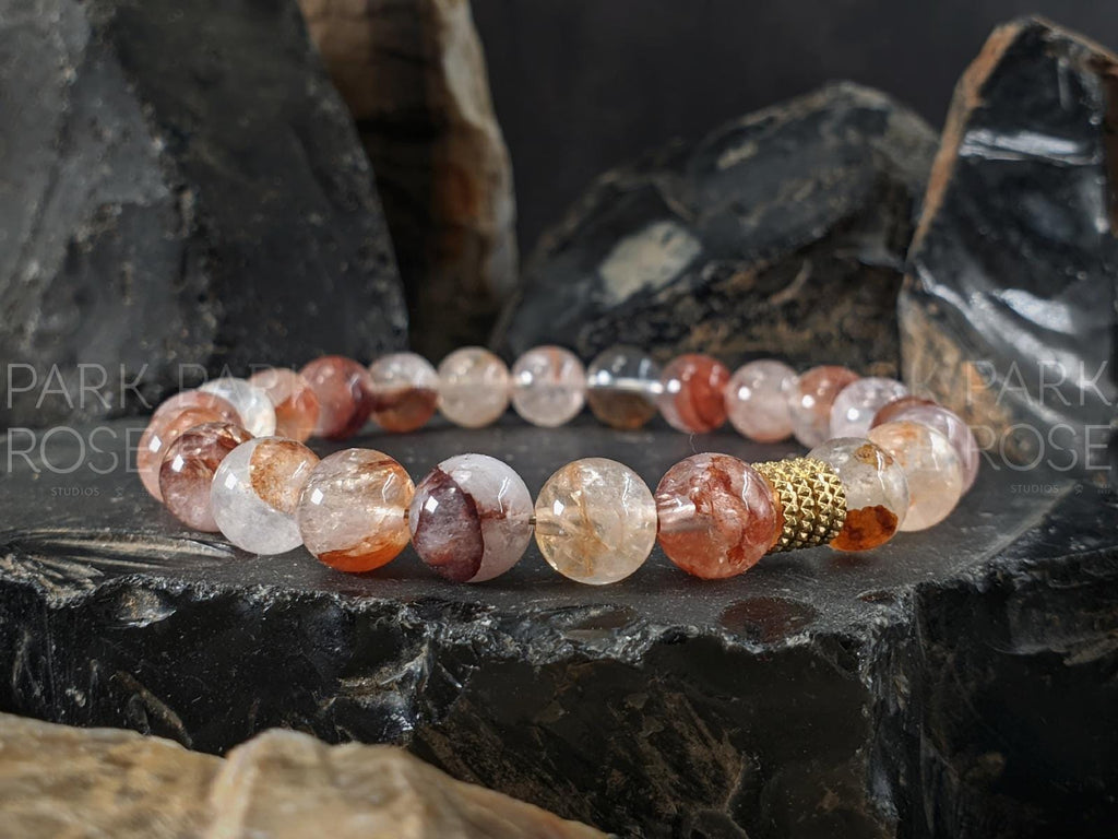 Red Flower Quartz Bracelet (8/10mm)