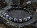 Titanium Bracelet: Black Tourmaline with Copper or Hematite Accents (8mm)